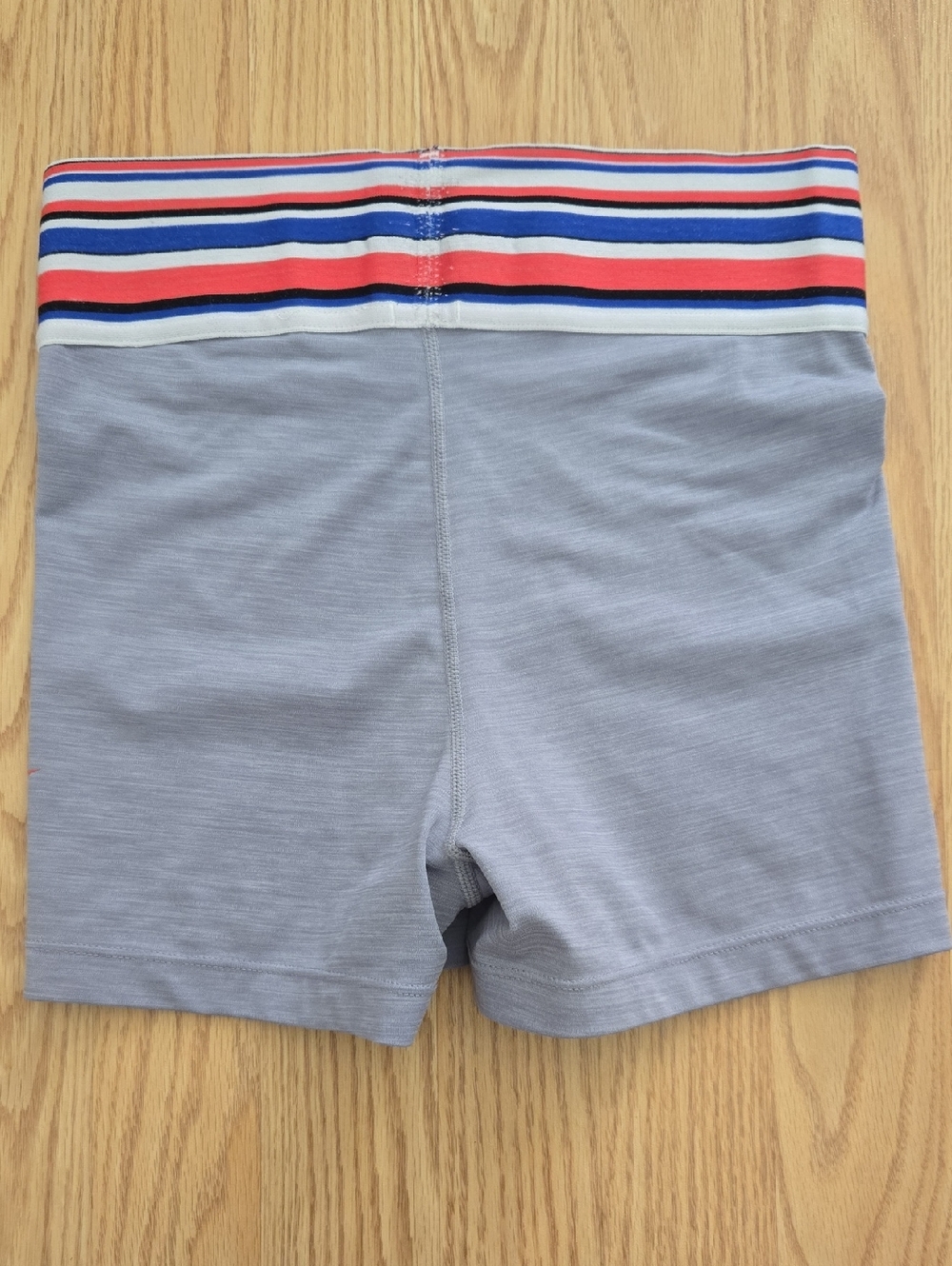 Nike Gray Shorts with the Swoosh and Striped Waistband - Picture 2 of 5